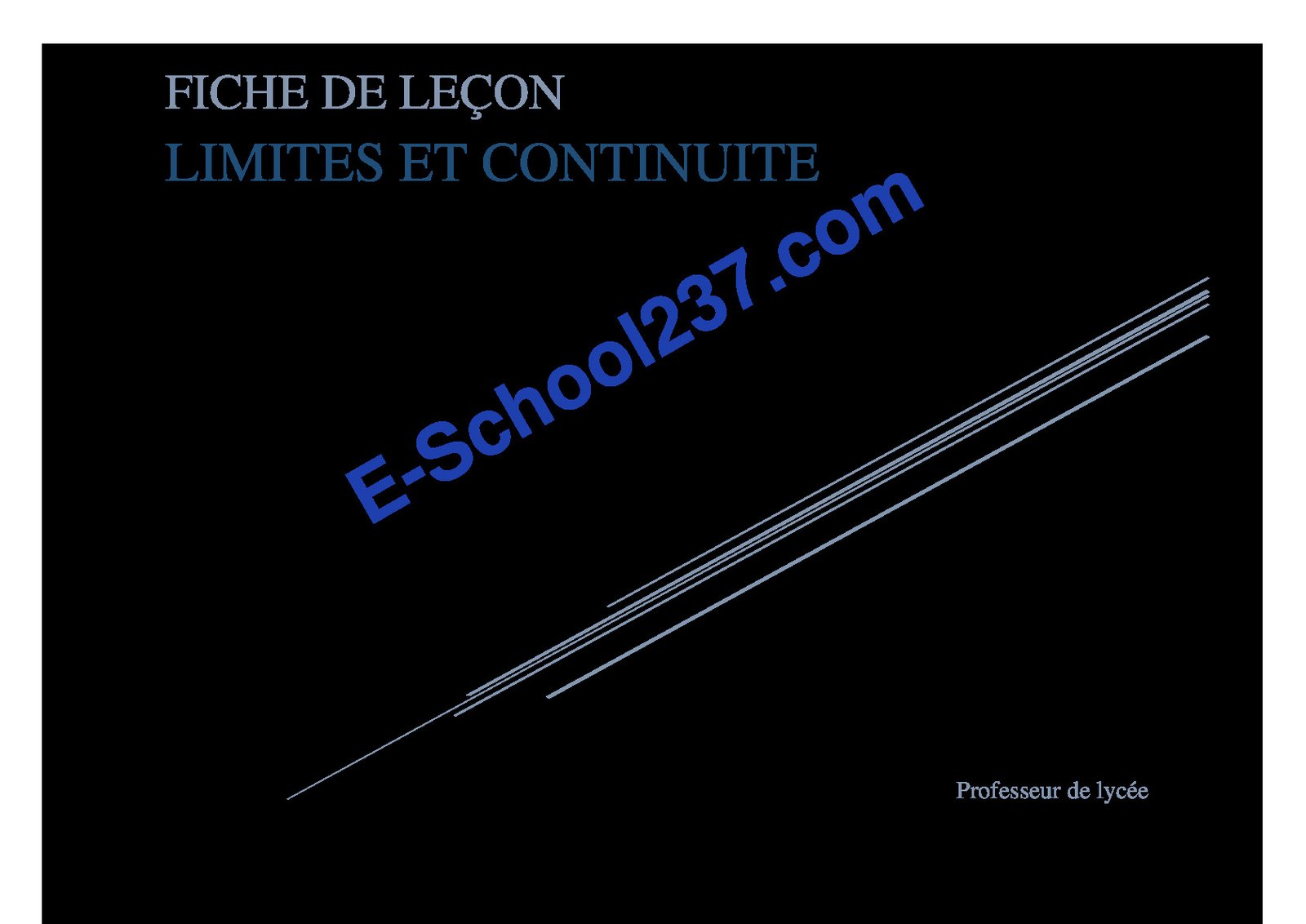 Cours limites et continuite Tle FBT C D TI
